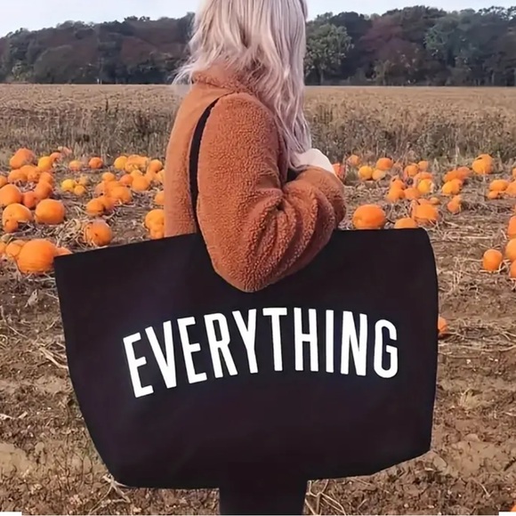 LAST ONE Extra Large JUMBO Size Black Canvas Tote Bag That Can Carry EVERYTHING - Picture 2 of 6